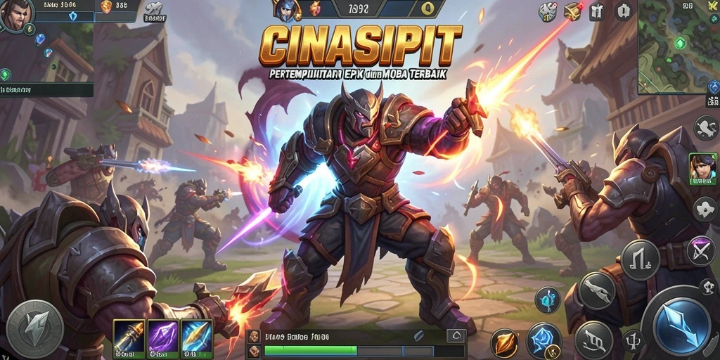 Screenshot gameplay <strong>CINASIPIT</strong> menampilkan pertempuran seru antara tim.
