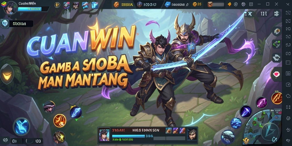 Tangkapan layar menampilkan pertarungan seru dalam permainan MOBA CUANWIN.