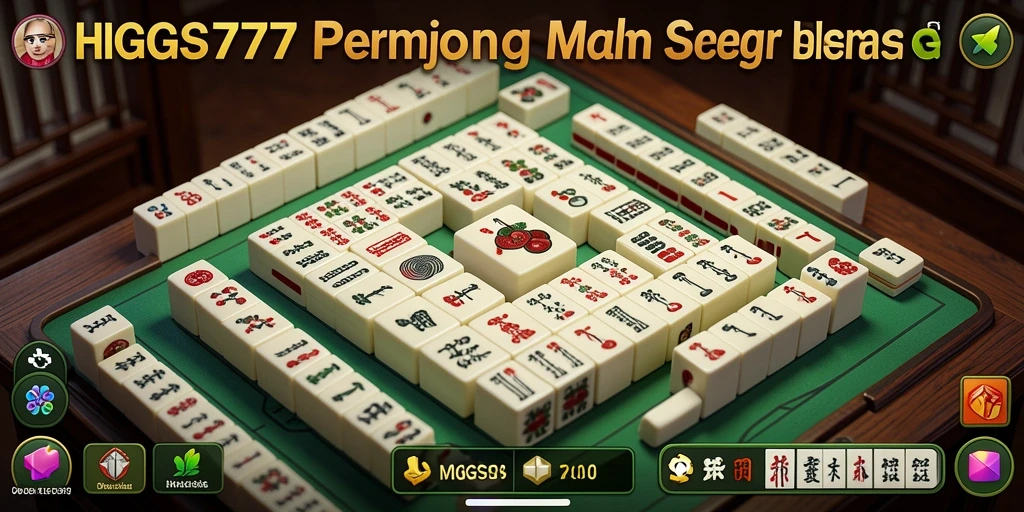 Screenshot HIGGS777 menunjukkan gameplay Mahjong yang seru dan interaktif.