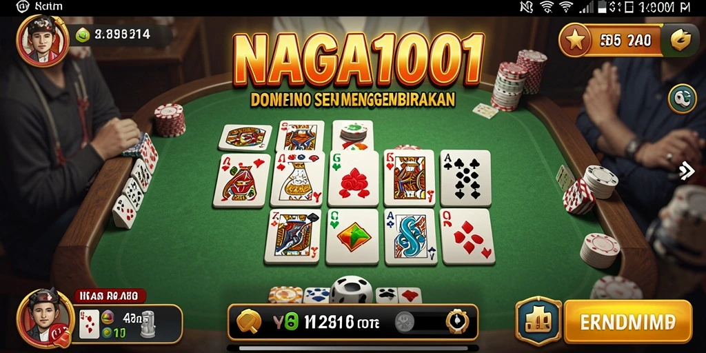 Screenshot gameplay NAGA1001 yang menampilkan suasana seru permainan Domino.
