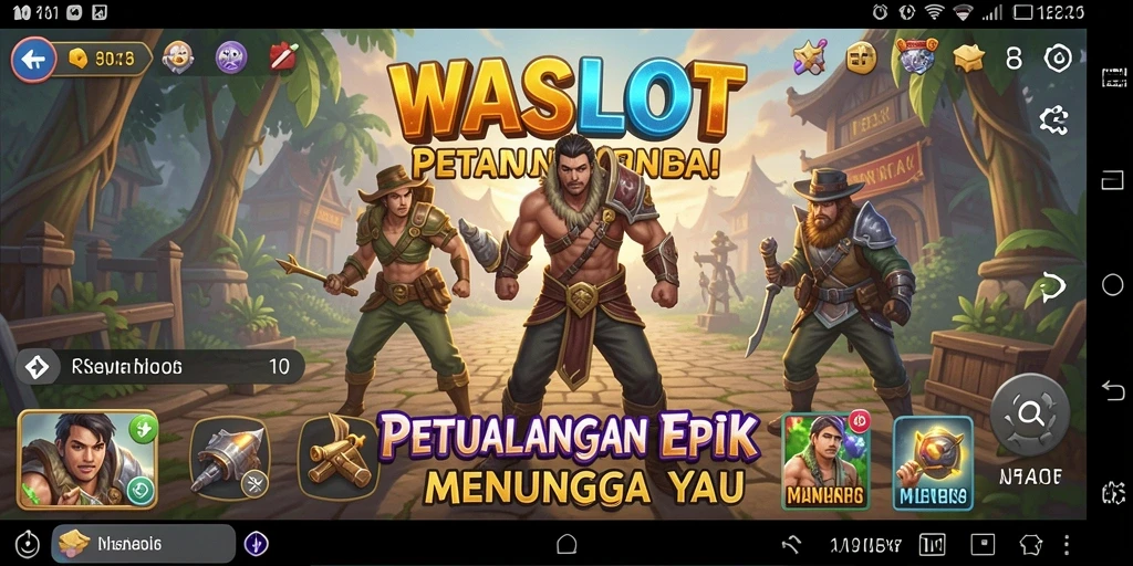 Screenshot utama WASLOT menampilkan aksi mendebarkan dalam gameplay petualangan.